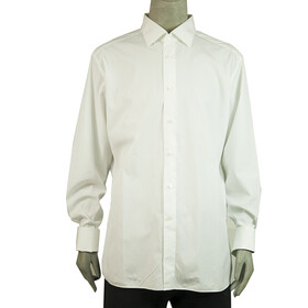 Ermenegildo Zegna Classic White Shirt Long Sleeve French Cuff Cotton Mens 45