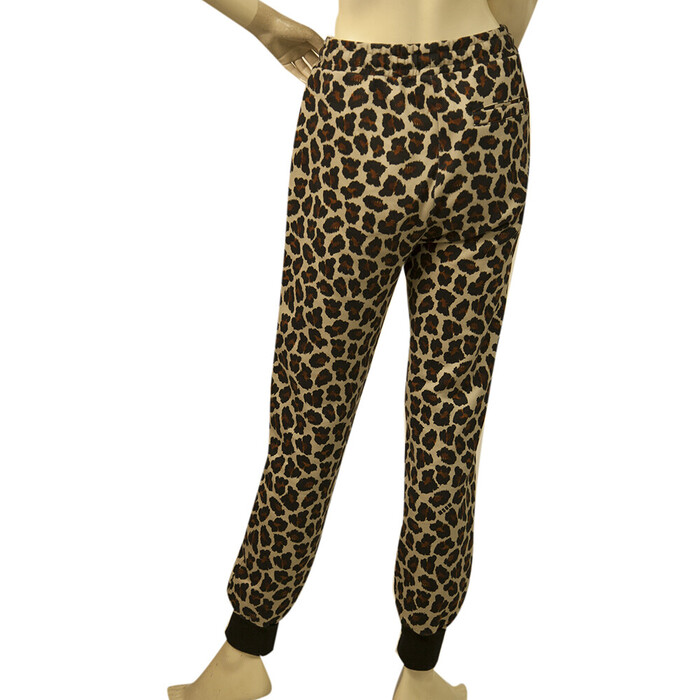 MSGM Animal Leopard Print Hoodie Top Sweat Pants Cotton Lounge Set (S - XS)