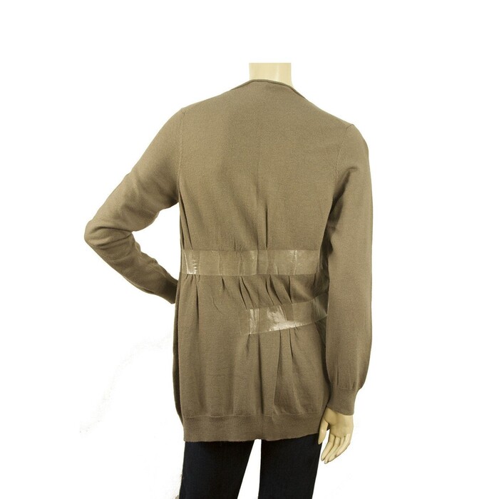 Atos Lombardini Taupe Oversized Wool Knit Top Long Sleeve Sweater wιth tape fx