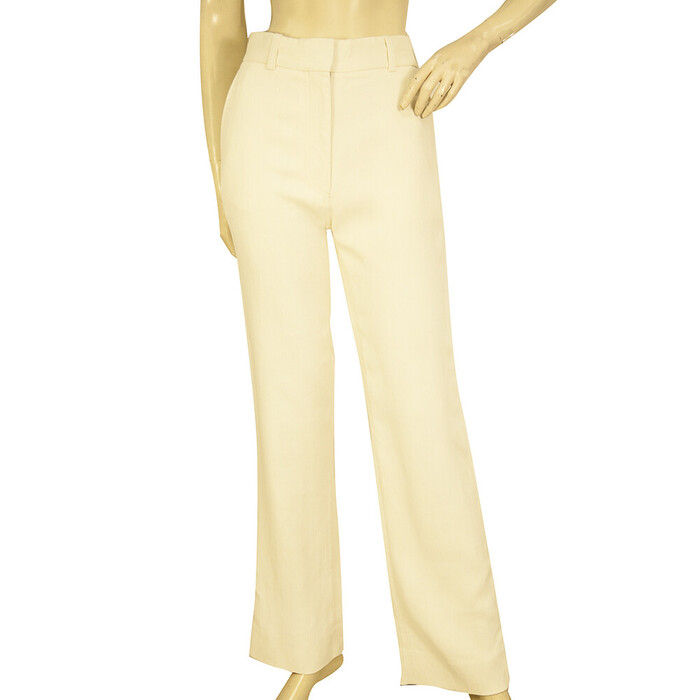 Victoria Beckham White High Rise Viscose Silk Trousers Pants size UK 6