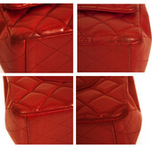 CHANEL Red Caviar Leather Classic Double Flap Maxi Bag Silver hardware