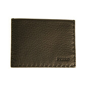 Gianfranco Ferre Black Grained Leather New Unisex Men Card Case Pocket Wallet