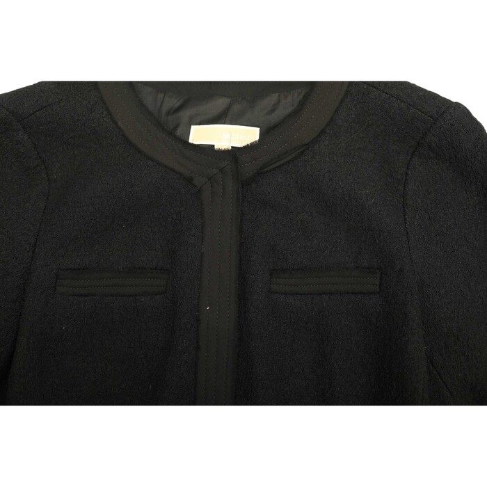 Michael Michael Kors Black Woolen Collarless Bolero Fashion Jacket size 4