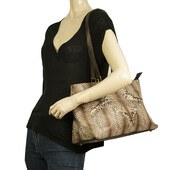 Angelo Marani Beige Brown Leopard Tote Two Long Straps Shoulder bag Handbag