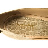 Patrizia Pepe beige croc embossed leather round toe pumps  39