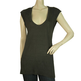 Isabel Marant Etoile Dark Gray Linen Sleeveless Long Tank Top Blouse sz S