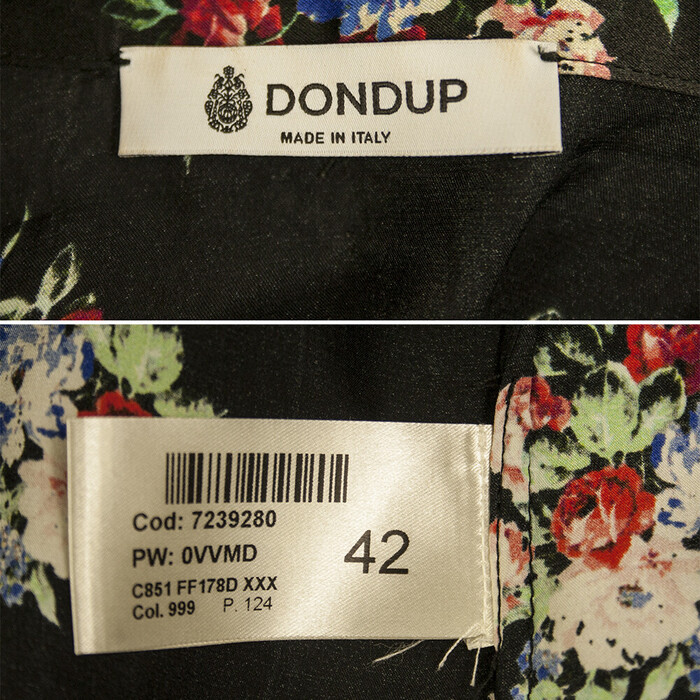 Dondup Black Floral Lace Silk Sleeveless Camisole Cami Shirt sz 42
