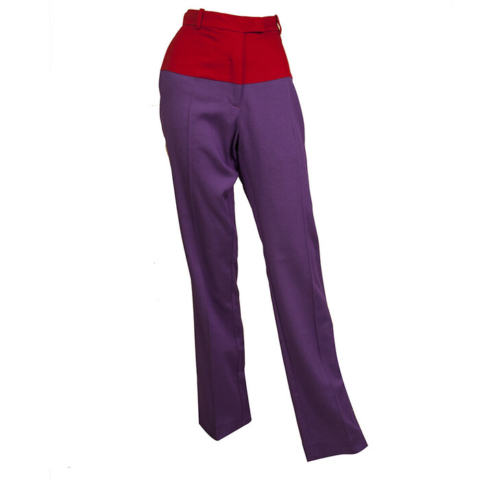 Pinko Purple & Red Straight Leg High Waist trousers pants  ( S )