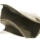 Miu Miu gray distressed leather medium sized clutch bag with gunmetal hardware