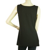 Black Label Black A- Line Long Blouse Tank Sleeveless Top Size S