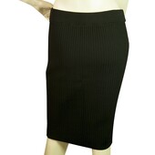 T by Alexander Wang Black Ribbed Elasticated Knee Length Skirt size M