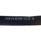 Armani Jeans Black Snakeskin Leather Belt and Silvertone Buckle