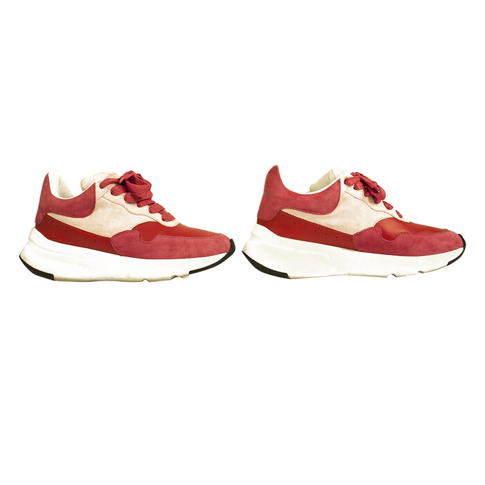 ALEXANDER MCQUEEN Oversized Runner Low-Top Sneakers JOEY Red & baby pink size 37,5