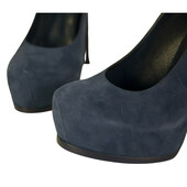 NWOB Yves Saint Laurent Blue Suede Tribute Tribtoo Heels Platform Pumps 40 Shoes