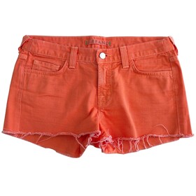 J Brand Orange Bright Ora Cotton Denim Shorts Summer Holiday - Size 28 cut #8035