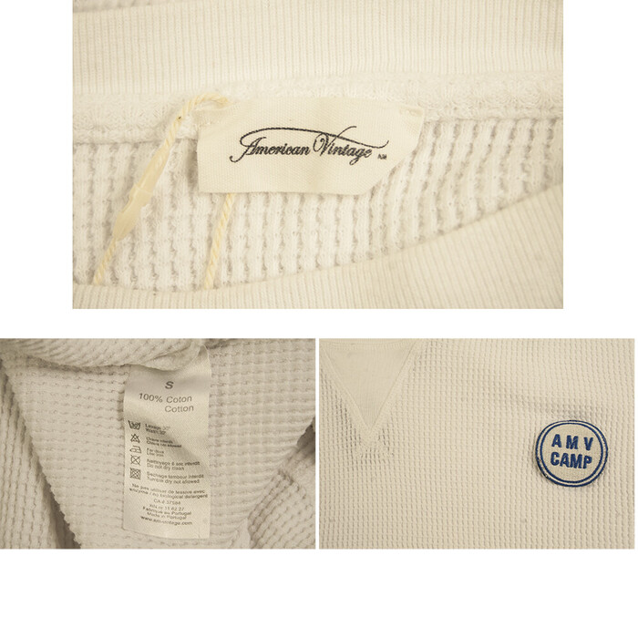 American Vintage White Cotton Top Sweat Pants Sport Lounge Set size S