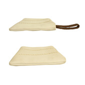 Callista Crafts off white leather with brown braided wristlet clutch bag handbag