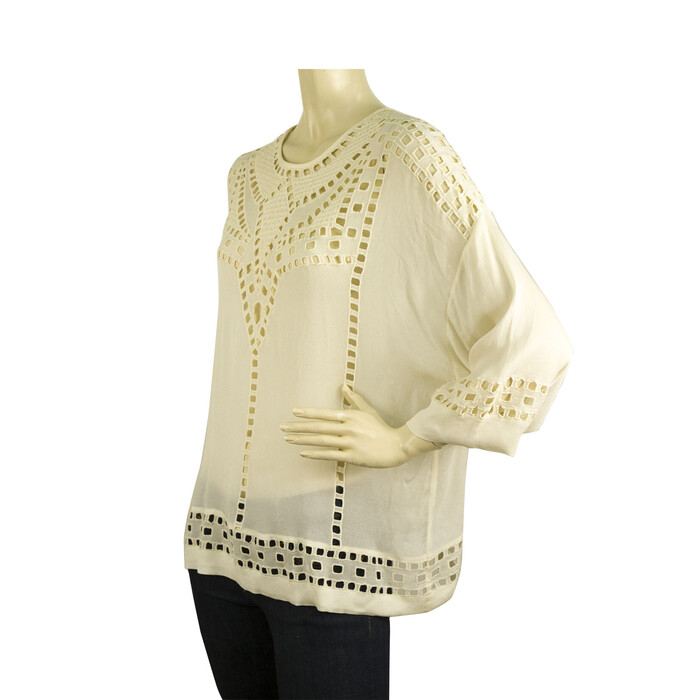 Isabel Marant Etoile Vanilla Crean Lace Tunic 3/ 4 Sleeves Blouse Top size 38