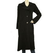 Crossley Black Polyester Button Front Warm Winter Long Coat size XS