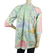 Cavalli Class Turqoise Floral Two Sided Double Face Jacket Long Cardigan sz 40
