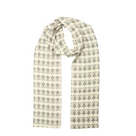 Thomas Wylde Gray with Skulls Print Long Scarf Wrap Foulard