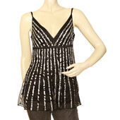 Class Roberto Cavalli Black Net Zebra Pattern Cami Top Sleeveless Blouse sz 42