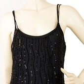 MCM spagetti sleeves beaded evening cocktail dress   38