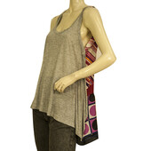 Dolce & Gabbana gray Front Multicolor Silk back Sleeveless Tank Top size 40