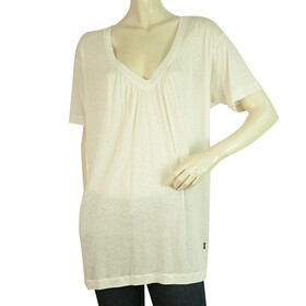 Iceberg Off White Relaxed Oversize Style V Neckline Long T-Shirt Top Size XS