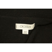 Crossley Black Polyester Button Front Warm Winter Long Coat size XS