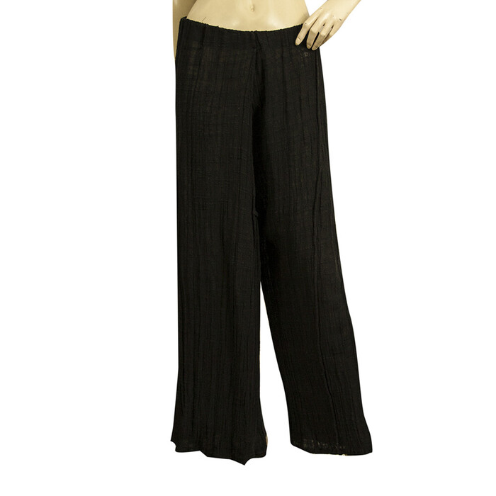 Pearl & Caviar Black Cotton / Linen Wide Leg Harem Pants Trousers size S/ M