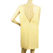 Dondup Yellow Viscose Mini Sleeveless V Neckline Tank Dress size 42 w. Pockets