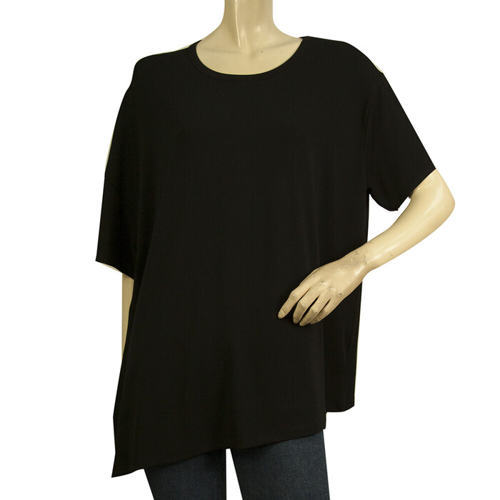 Neil Barrett Black Asymmetric Relaxed Oversize Style Long T-Shirt Top Size S