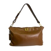 Miu Miu Large Sacca soft calf canella brown gold hardware top single handle bag