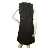 Twin Set Simona Barbieri Black Sleeveless V Neckline w. Bow Mini Dress