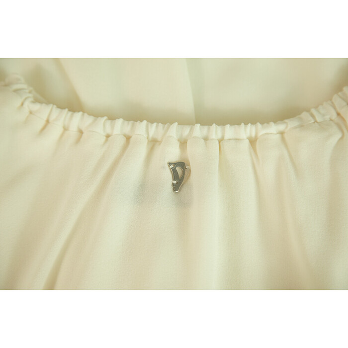 Dondup Ivory 100%Silk Chiffon Layered Mini Skirt Size 40