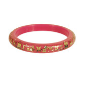 Louis Vuitton Thin Inclusion PM fuchsia with gold resin sequins bangle bracelet