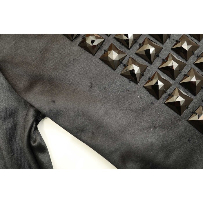 KIX Black Large Pyramid Studs Nylon Leggings trousers pants size S