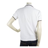 Just Cavalli White Short Sleeve Beaded Large Logo Polo neck T- Shirt top sz M