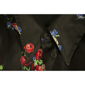 Dondup Black Floral Lace Silk Sleeveless Camisole Cami Shirt sz 42