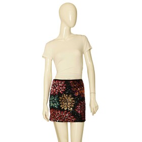 Millie Mackintosh Floral Fully Sequined Mini Party Clubwear Skirt Size 8