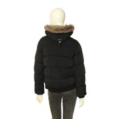 Burberry Black Puffer Removable Hood with Fur Trim Jacket size 14Y XS 164cm tall