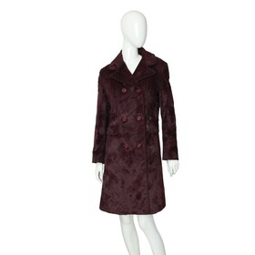 Dolce &amp; Gabbana Burgundy Hairy Cotton Double Breasted Knee Length Coat 30/ 44