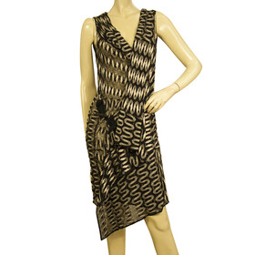 Missoni Black &amp; Silver Sleeveless Zig Zag Knitted Mini Sheer dress size 40