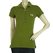 Burberry Brit Khaki Green Short Sleeve Classic Polo neck T- Shirt top sz XS