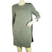 Derek Lam 10 Crosby Woolen Gray Silk Black Asymmetrical Mini Dress size 10