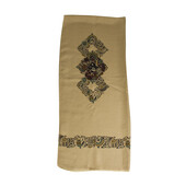 Salvatore Ferragamo Beige Paisley Floral Long Silk Scarf Foulard Shawl