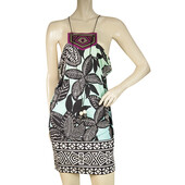 Matthew Williamson Ethnic Print Silk Αμάνικο Μίνι καλοκαιρινό φόρεμα μεγέθους 8