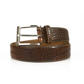 JOOP! Brown Croco Embossed Men's Leather Belt w. Silver Tone Buckle size 95