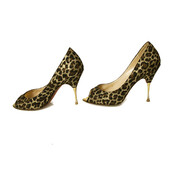 Christian Louboutin Leopard Print Yoyospina 100 Giaguaro Pumps heels peep toes